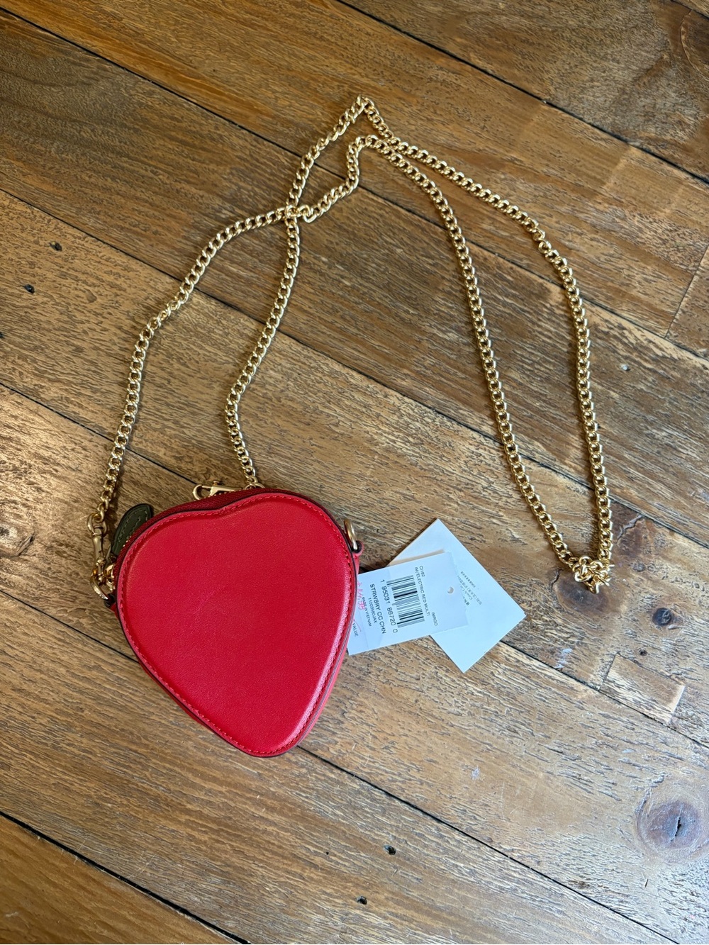 Coach Red Strawberry Mini Crossbody with Gold Chain - Picture 3 of 4